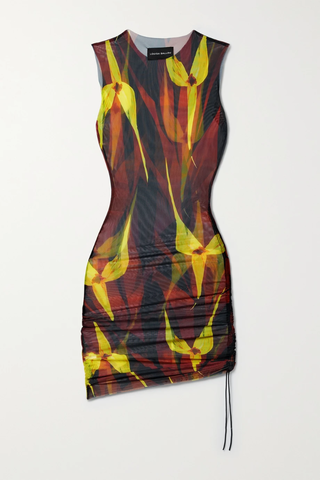 유럽직배송 루이자발루 미니원피스 LOUISA BALLOU Heatwave ruched floral-print stretch-mesh mini dress 43769801098566174