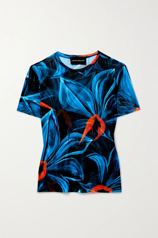 유럽직배송 루이자발루 티셔츠 LOUISA BALLOU Printed stretch-mesh T-shirt 43769801098566183