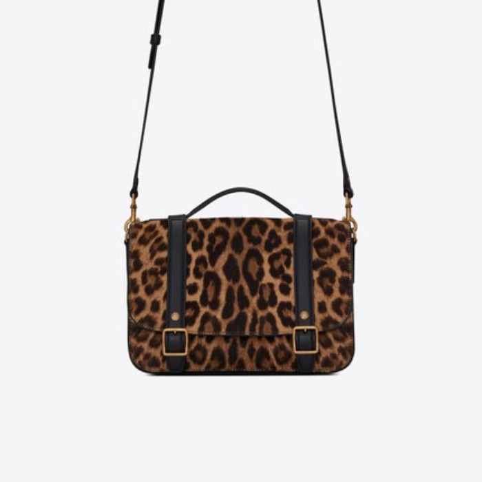 유럽직배송 입생로랑 SAINT LAURENT SCHOOLBAG mini satchel in leopard-print pony-effect leather  6054181ZR2W2094