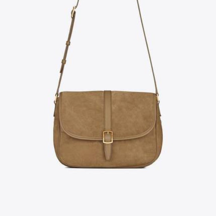 sorbonne flap bag in suede and vintage leather