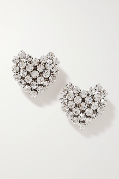 유럽직배송 알레산드라리치 클립 귀걸이 ALESSANDRA RICH Oversized silver-tone crystal clip earrings 38063312418406186