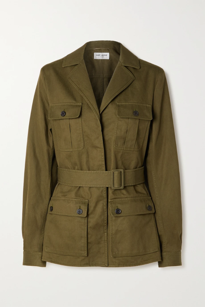 유럽직배송 생로랑 자켓 SAINT LAURENT Saharienne belted cotton-blend gabardine jacket 1647597276110317