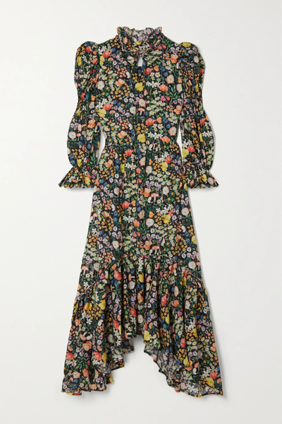 유럽직배송 호로르바쿠이 원피스 HORROR VACUI Mafalda asymmetric smocked floral-print cotton-poplin midi dress 1647597284240732
