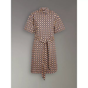 유럽직배송 타일 아카이브 프린트 코튼 셔츠 드레스 BURBERRY TILED ARCHIVE PRINT COTTON SHIRT DRESS 80029991