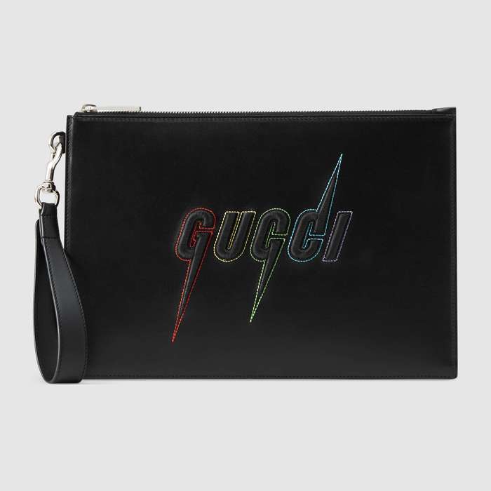 유럽직배송 구찌 GUCCI Pouch with Gucci Blade embroidery 597678DTDTN1058