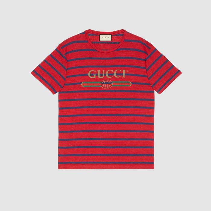 유럽직배송 구찌 GUCCI Gucci logo striped T-shirt 604177XJB6W6090