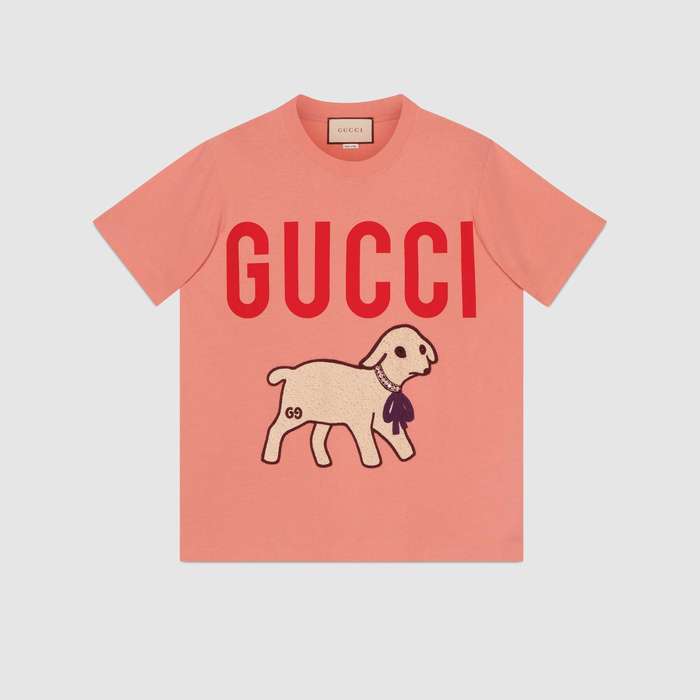 유럽직배송 구찌 GUCCI T-shirt with Gucci lamb 580762XJBSX5774