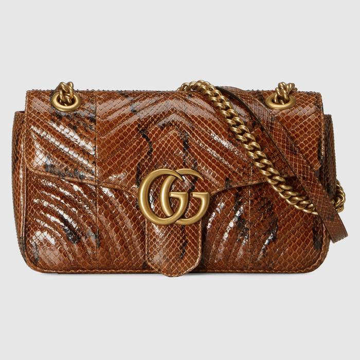 유럽직배송 구찌 GUCCI Gucci GG Marmont small python shoulder bag 443497LU3NT2535
