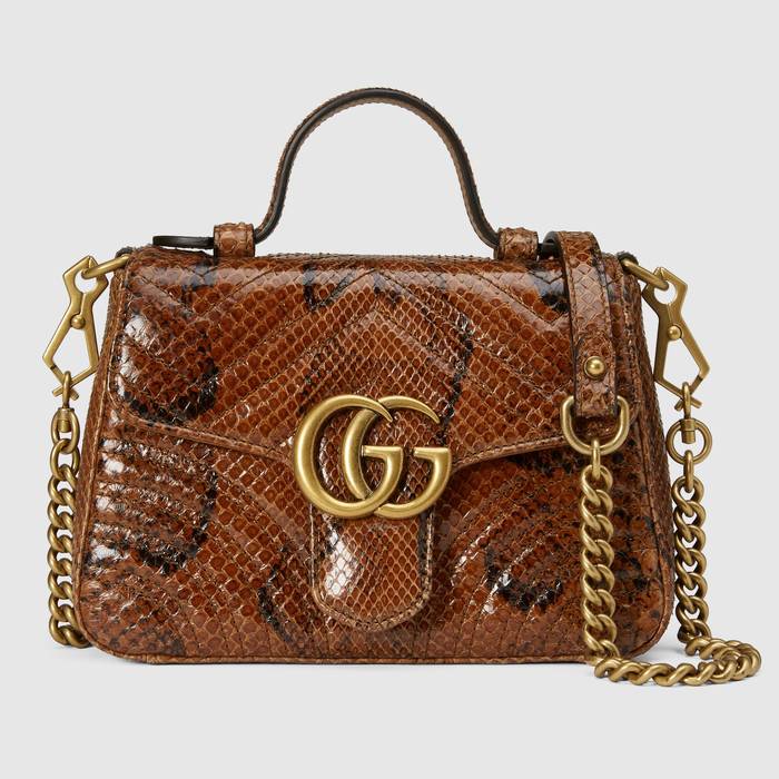 유럽직배송 구찌 GUCCI Gucci GG Marmont mini python top handle bag 547260LU3NT2535