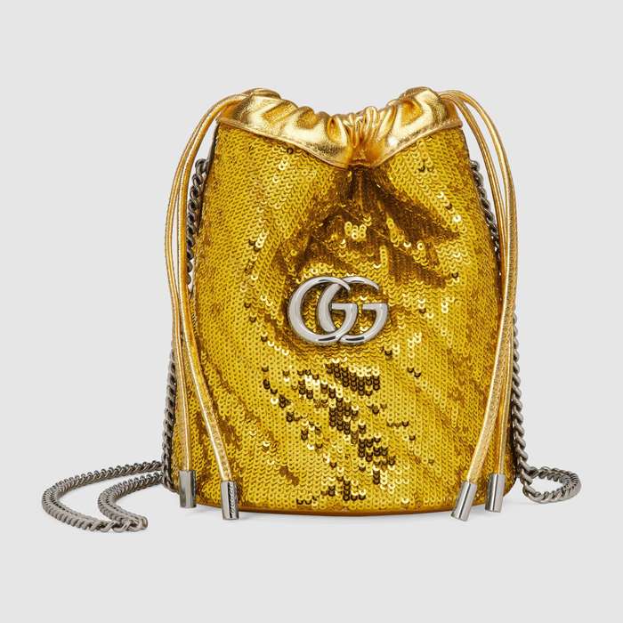 유럽직배송 구찌 GUCCI Gucci GG Marmont mini sequin bucket bag 5751632N5DP7475