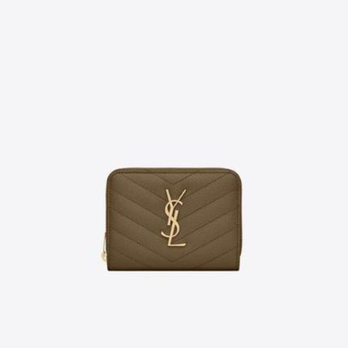 유럽직배송 입생로랑 SAINT LAURENT monogram compact zip around wallet in grain de poudre embossed leather 403723BOW013344