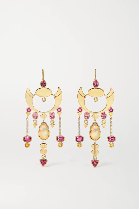 유럽직배송 LITO Melissa 18-karat gold multi-stone earrings 560971904851556