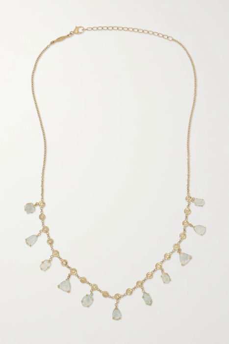 유럽직배송 잭키에이슈 목걸이 JACQUIE AICHE 14-karat gold, aquamarine and diamond necklace 27086482324887617