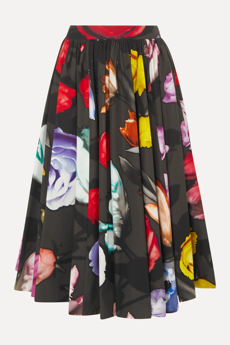 유럽직배송 프라다 PRADA Pleated floral-print cotton midi skirt 9679066509330769