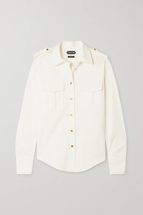 유럽직배송 톰포드 셔츠 TOM FORD Cotton-blend satin shirt 16114163151101733