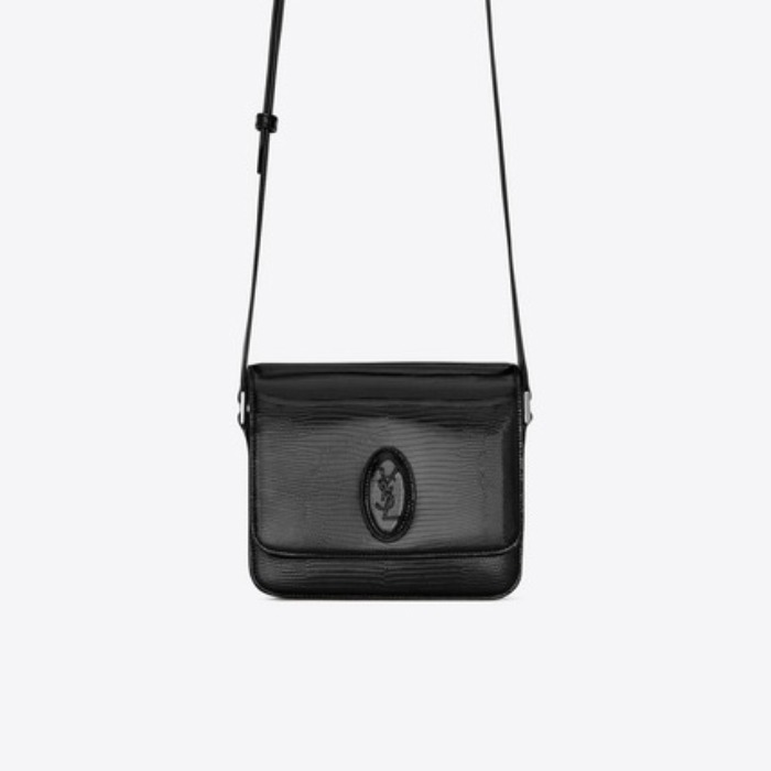 유럽직배송 입생로랑 SAINT LAURENT LE 61 Small saddle bag in reptile-embossed patent leather 5685691KM0N1000