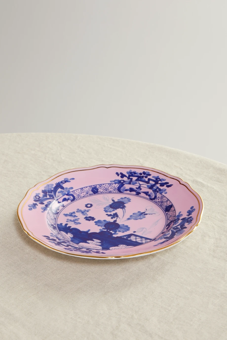 유럽직배송 GINORI Oriente Italiano 21cm gold-plated porcelain dessert plate 13452677150096475