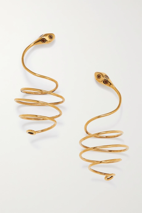 유럽직배송 끌로에 CHLOÉ Oversized gold-tone and lacquer earrings 11452292646468373
