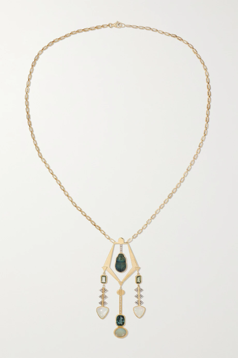 유럽직배송 LITO Tosca 18-karat gold multi-stone necklace 560971904851555