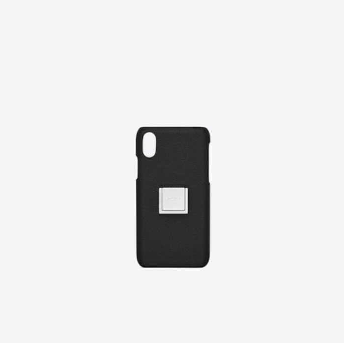 유럽직배송 입생로랑 SAINT LAURENT iPhone XS MAX case with ring in grain de poudre embossed leather 585464BTY0N1000