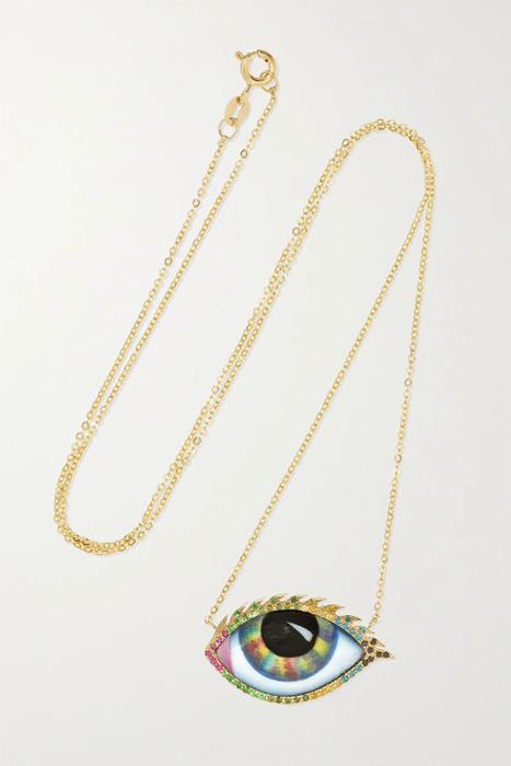 유럽직배송 리토 목걸이 LITO Tu Es Partout 14-karat gold, enamel and multi-stone necklace 17411127376262497