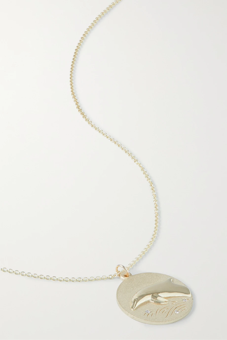 유럽직배송 STAR ANIMAL SUNDAYS Whale 10-karat gold multi-stone necklace 25185454456277714