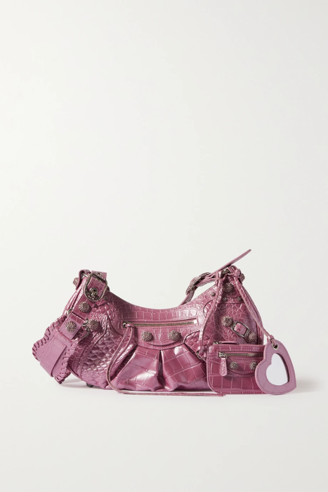 유럽직배송 발렌시아가 BALENCIAGA Le Cagole small embellished metallic croc-effect leather shoulder bag 33258524072173115