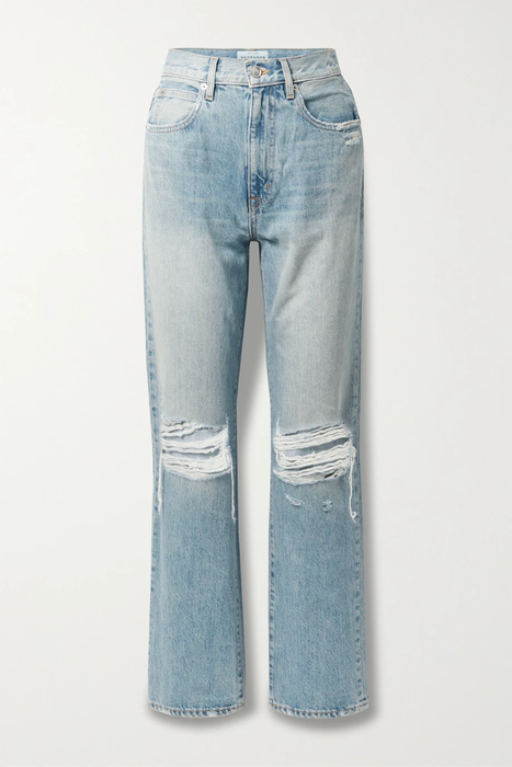 유럽직배송 실버레이크 청바지 SLVRLAKE London distressed high-rise straight-leg jeans 24772899113390378