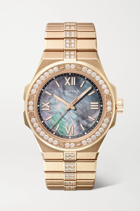 유럽직배송 CHOPARD Alpine Eagle Automatic 36mm small 18-karat rose gold, diamond and mother-of-pearl watch 29419655931478656