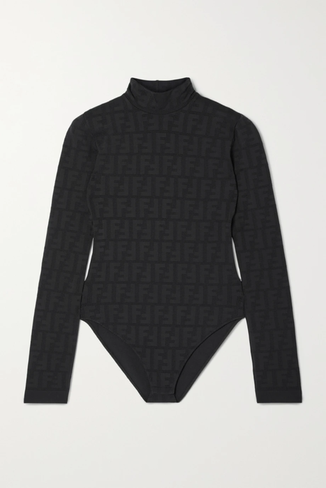 유럽직배송 펜디 FENDI Stretch jacquard-knit turtleneck bodysuit 17266703523749571