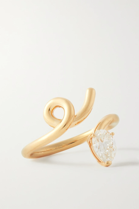 유럽직배송 BEA BONGIASCA Baby Vine 18-karat gold diamond ring 30629810019929150