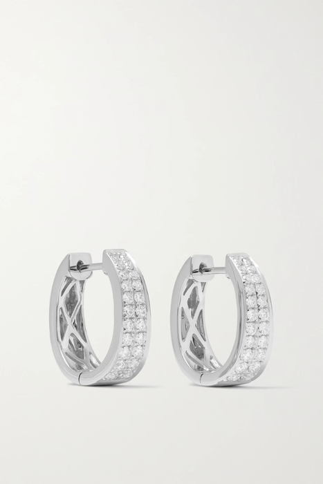 유럽직배송 ANITA KO Meryl 18-karat white gold diamond hoop earrings 29419655932263263