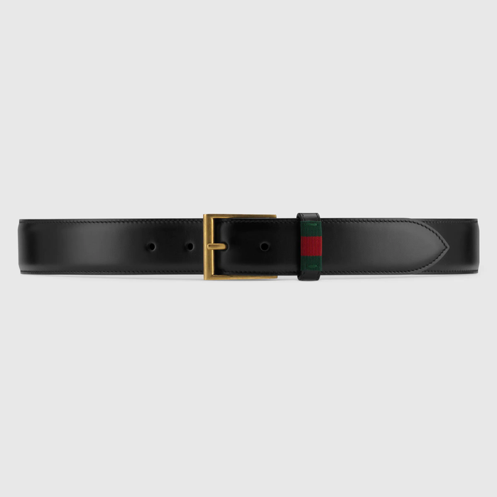 유럽직배송 구찌 GUCCI Gucci Leather belt with Web  495125DT99T1060