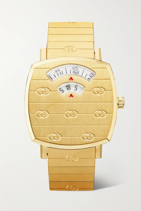 유럽직배송 구찌 GUCCI Grip 27mm gold PVD-plated stainless steel watch 30629810019461415
