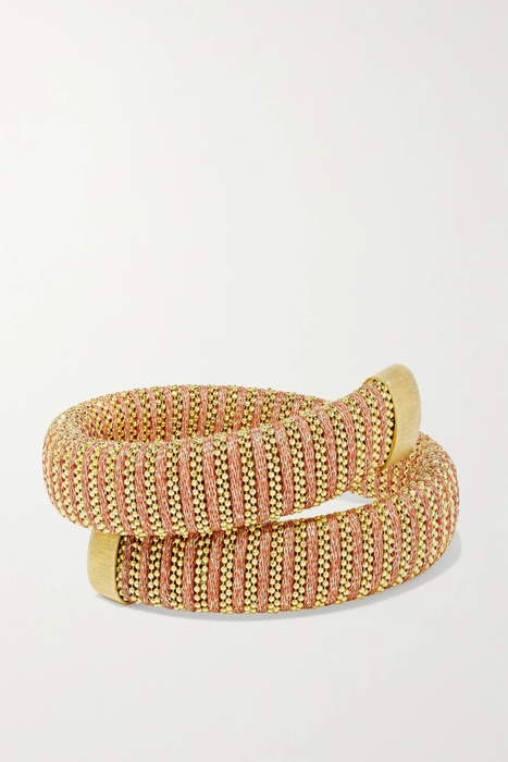 유럽직배송 캐롤리나부치 팔찌 CAROLINA BUCCI Caro gold-plated and Lurex bracelet 665933301925067