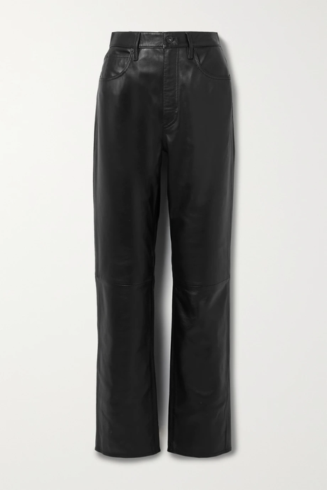 유럽직배송 실버레이크 팬츠 SLVRLAKE London leather high-rise straight-leg pants 24772899113382982
