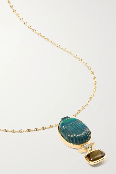 유럽직배송 리토 목걸이 LITO Luna 14-karat gold multi-stone necklace 27086482322988605