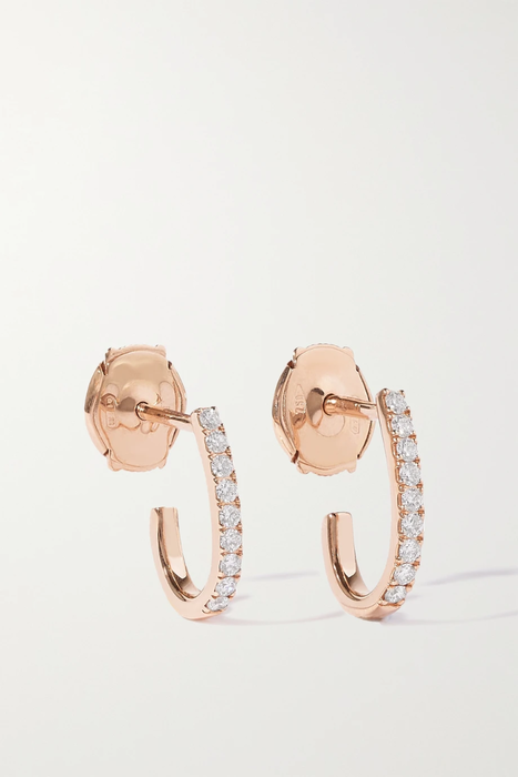 유럽직배송 메시카 귀걸이 MESSIKA Gatsby XS 18-karat rose gold diamond hoop earrings 24062987016699983