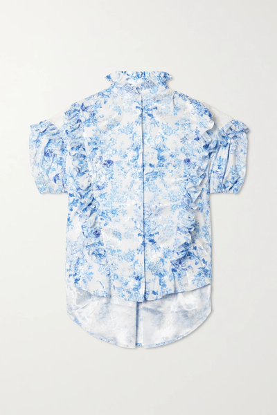 유럽직배송 프린바이손튼브레가찌 블라우스 PREEN BY THORNTON BREGAZZI Nova ruffled floral-print recycled jacquard blouse 38063312419214266