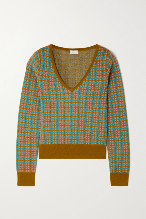 유럽직배송 드리스반노튼 니트 DRIES VAN NOTEN Checked metallic jacquard-knit sweater 34344356236761982