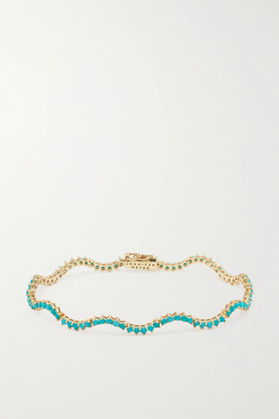 유럽직배송 제니퍼메이어 팔찌 JENNIFER MEYER Wave 18-karat gold turquoise bracelet 36856120585611370