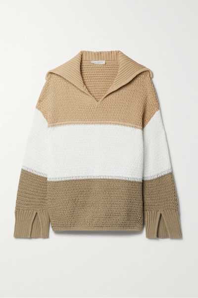유럽직배송 라파예트 스웨터 LAFAYETTE 148 Striped cotton and silk-blend sweater 34344356236785879