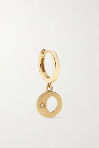 유럽직배송 ANDREA FOHRMAN Mini Waning/ Waxing Gibbous 14-karat gold diamond single hoop earring 38063312419617377