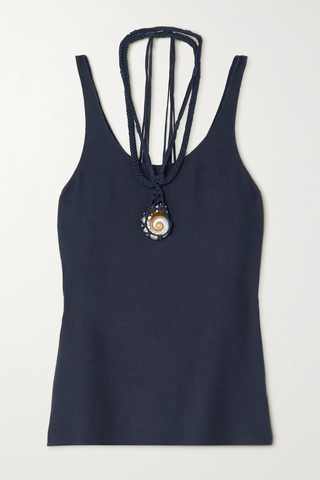 유럽직배송 끌로에 CHLOÉ Silk tank and embellished macramé necklace set 34344356236584166