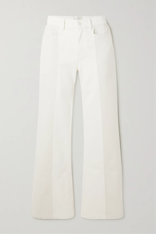 유럽직배송 반들러 WANDLER + NET SUSTAIN Daisy paneled color-block mid-rise flared organic jeans 36093695688881799