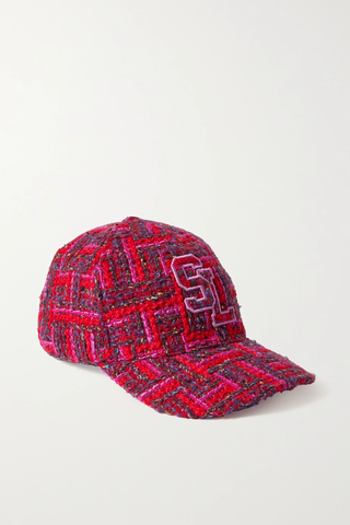 유럽직배송 생로랑 야구모자 SAINT LAURENT Embroidered wool-blend tweed baseball cap 42247633208649885