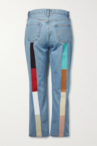 유럽직배송 STILL HERE Tate striped cropped high-rise straight-leg jeans 36856120585237898