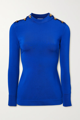 유럽직배송 생로랑 스웨터 SAINT LAURENT Embellished stretch-knit sweater 38063312419756627