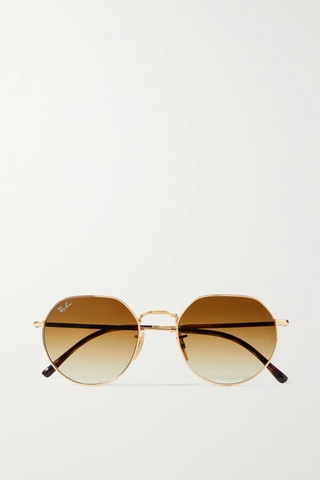 유럽직배송 레이벤 선글라스 RAY-BAN Jack round-frame gold-tone sunglasses 9649229528850436