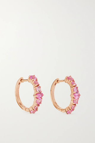유럽직배송 일레아나마크리 귀걸이 ILEANA MAKRI Rivulet Spread 18-karat rose gold sapphire hoop earrings 1647597282724950
